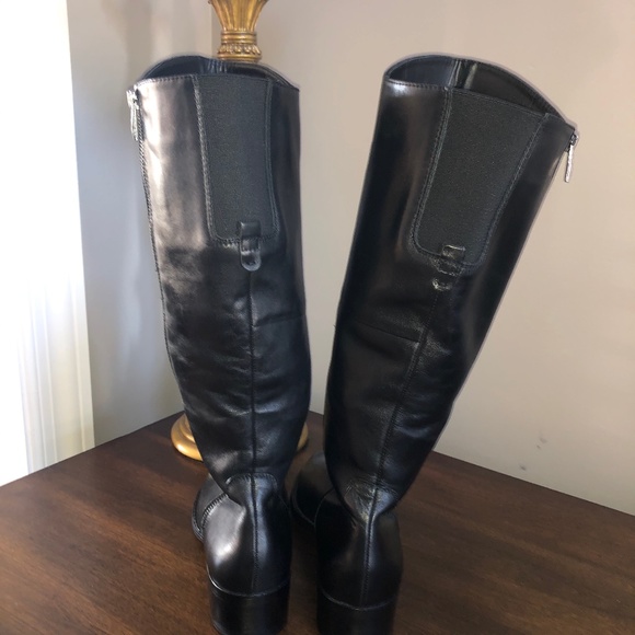 Franco Sarto Leather Cecilia Black Size 9 Boots - Picture 6 of 10